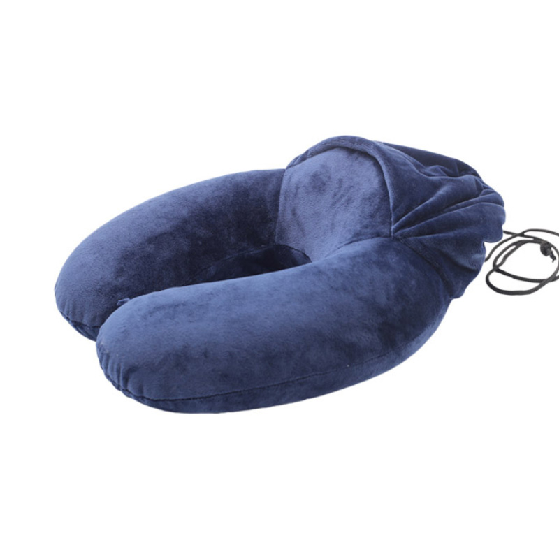 Bantal Leher U Pepejal Boleh Lipat Pejabat dengan Poket